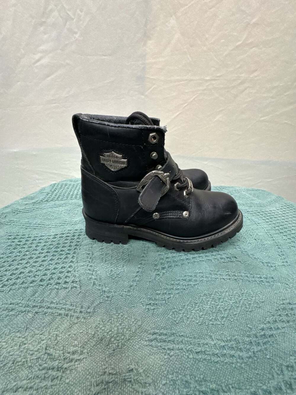 Harley-Davidson Women's Faded Glory Black Leather Motorcycle Boots